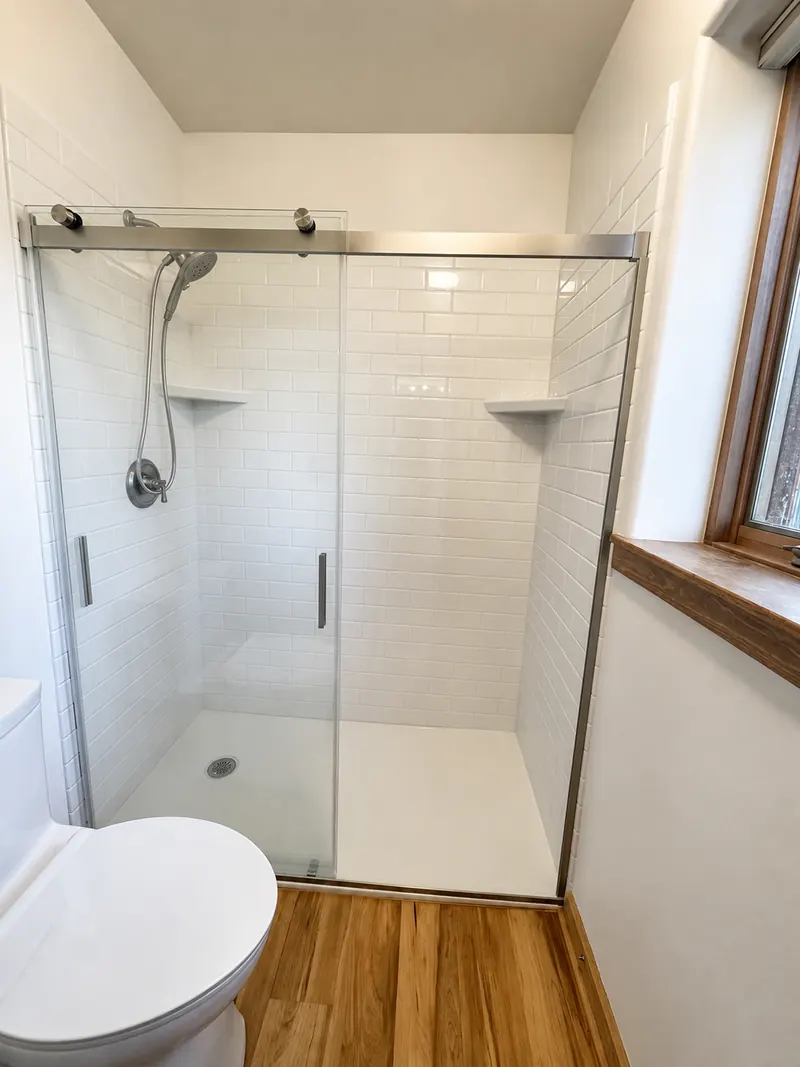 Sliding glass door installed, Bathroom Renovation 7 by Altitude Renovation